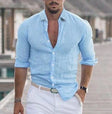 Summer Shirt - Buttoned Up - Long Sleeve - Linen Shirt - Men's Shirt
