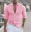 Summer Shirt - Buttoned Up - Long Sleeve - Linen Shirt - Men's Shirt