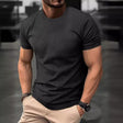 Men's T-Shirt - Short Sleeve - Regular Fit - Waffle Shirt - Round Neck T-Shirt