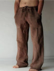 Linen Trousers - Loose Fit - Drawstring - Summer Pants - Men's Linen Pants