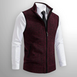 Knitted Vest - Men's Sleeveless Woolen Zip-Up Vest