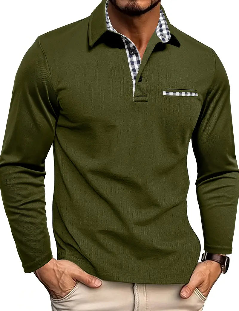 Polo Shirt | Collared | Regular Fit | Long Sleeve Polo Shirts | Men's Clothing