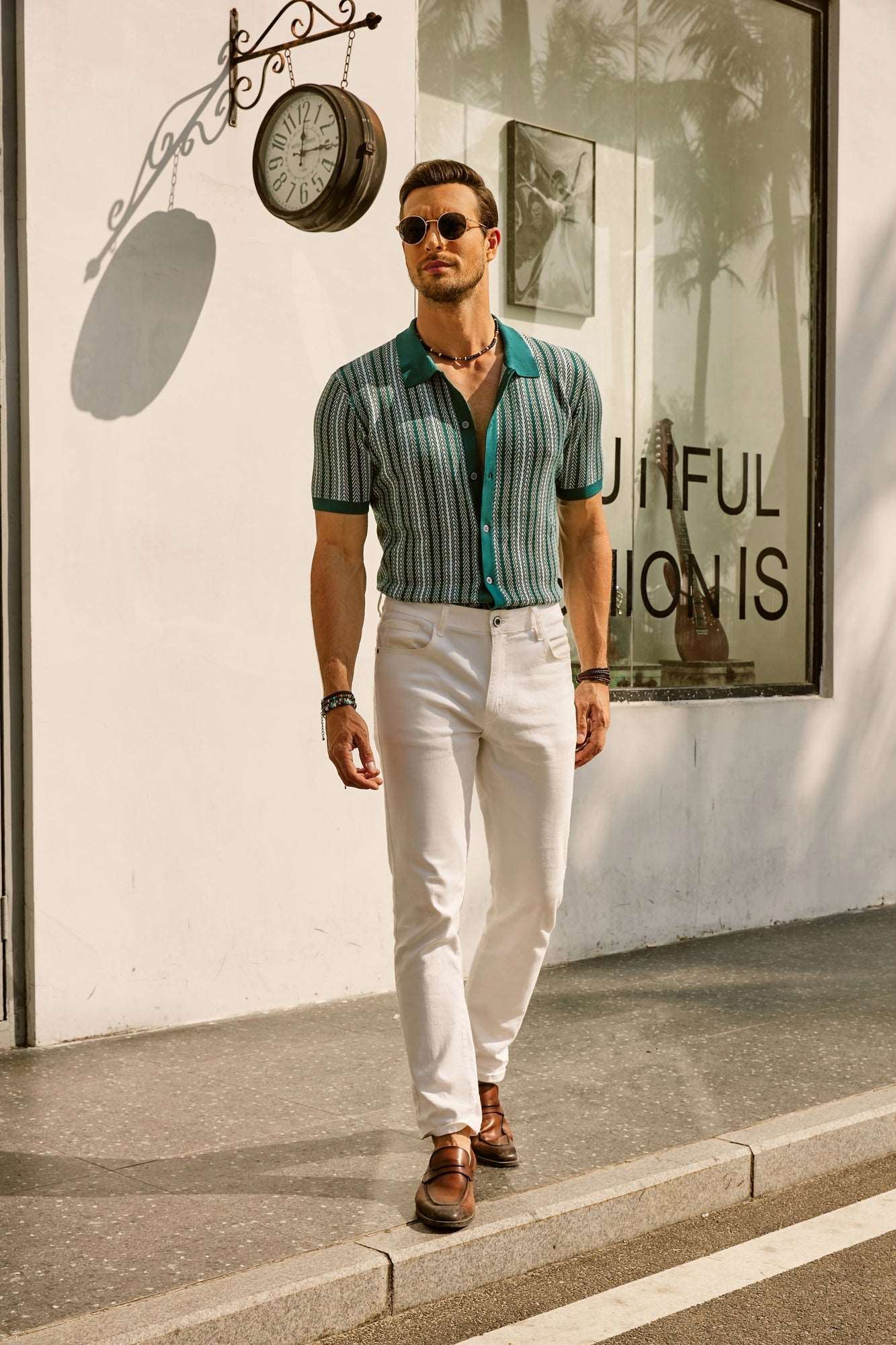 Short Sleeve Shirt | Vintage | Striped | Collared Shirt | Men's Shirts