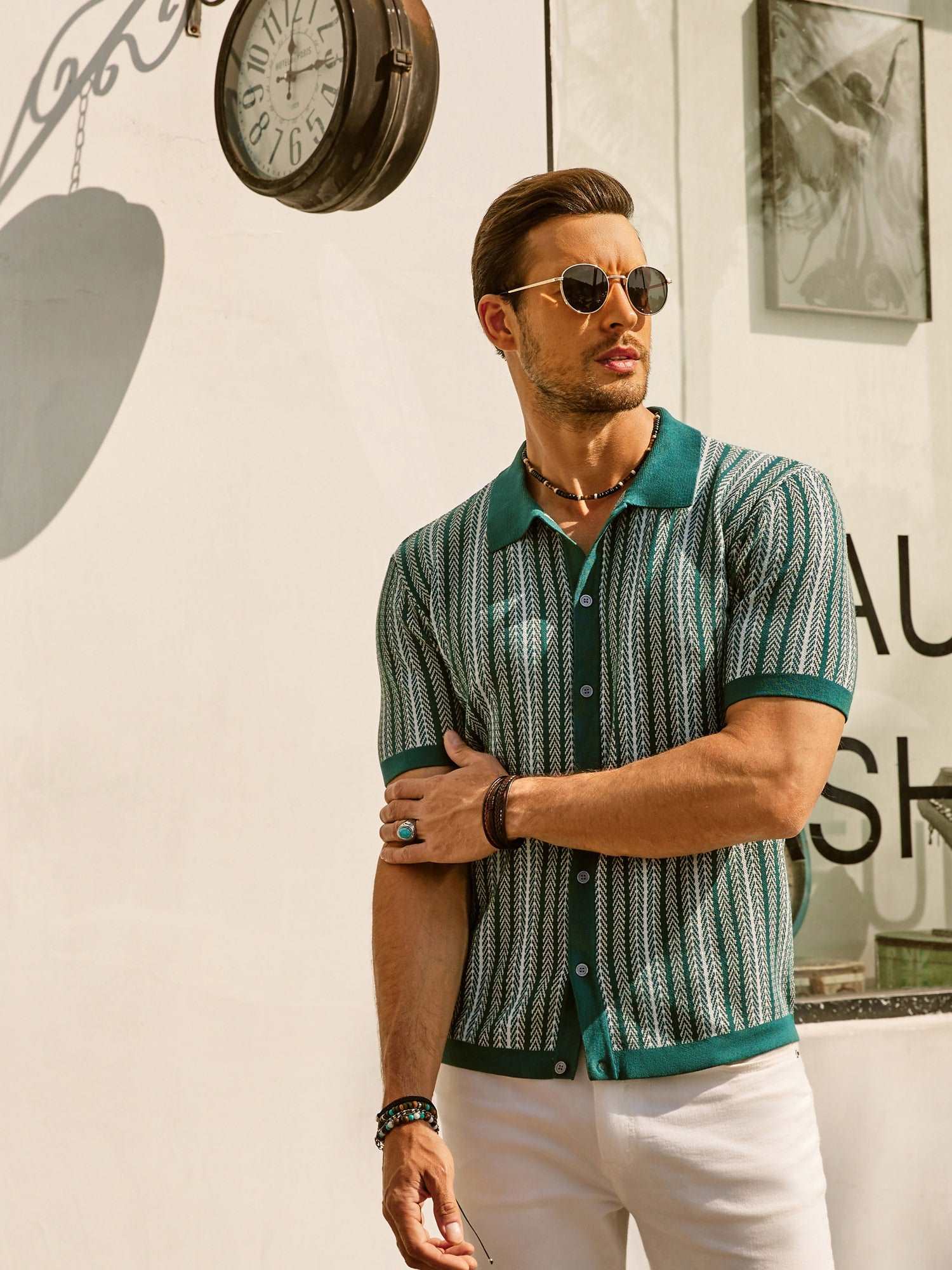 Short Sleeve Shirt | Vintage | Striped | Collared Shirt | Men's Shirts