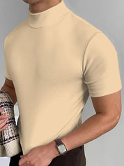 High Neck T-Shirt | Short Sleeve | Turtleneck | Men's T-Shirt | Men's Clothing