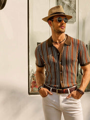 Short Sleeve Shirt | Vintage | Striped | Collared Shirt | Men's Shirts