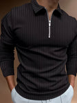 Long Sleeve Polo Shirt | Quarter Zip | Slim Fit | Half Zip Polo | Men's Jumper