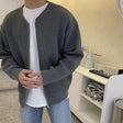 Zip Cardigan - Chunky - Rib Knit - Knit Cardigan - Men's Cardigan