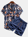 Shirt and Shorts Set - Two-Piece - Short Sleeve Shirt - Swim Shorts - Men's Summer Style