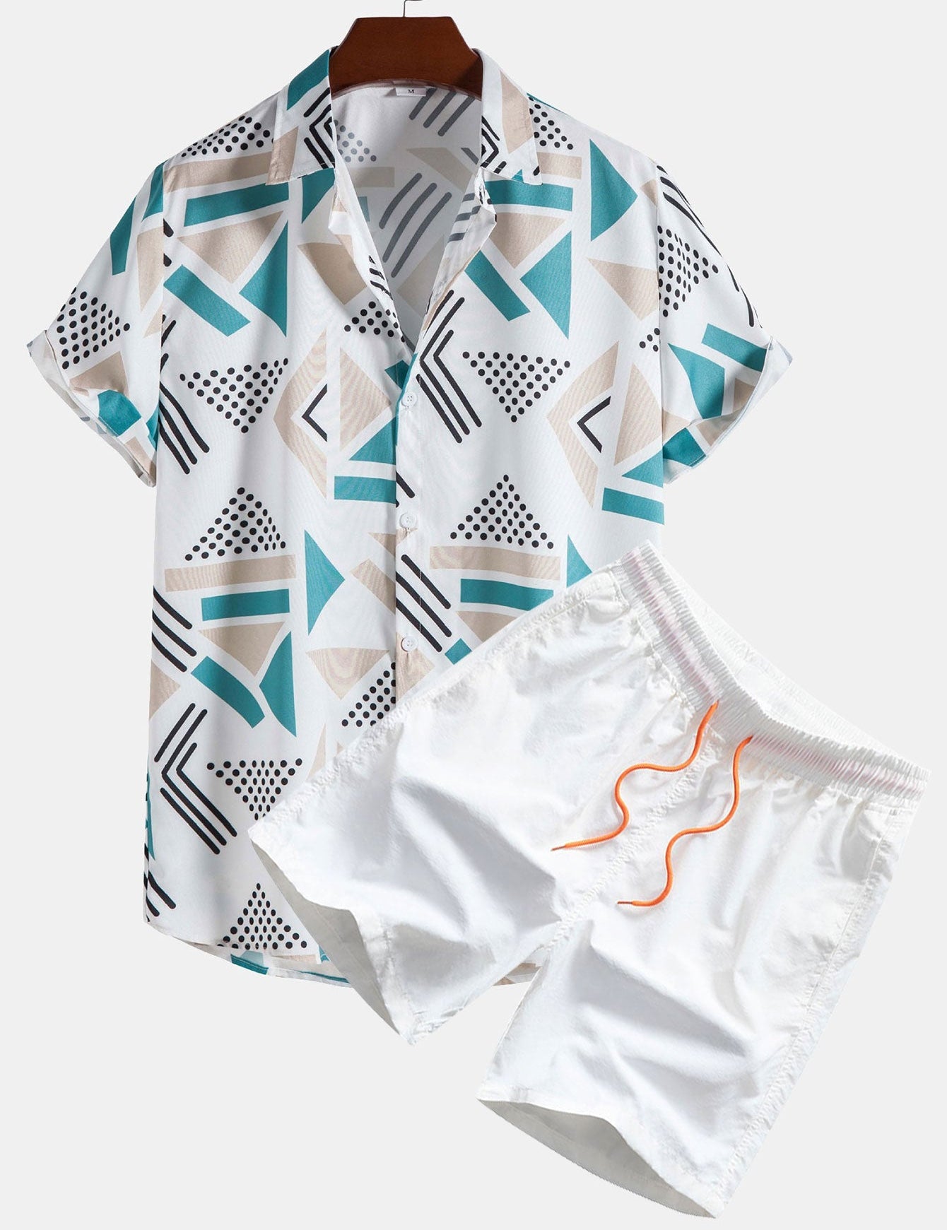 Shirt and Shorts Set - Two-Piece - Short Sleeve Shirt - Swim Shorts - Men's Summer Style