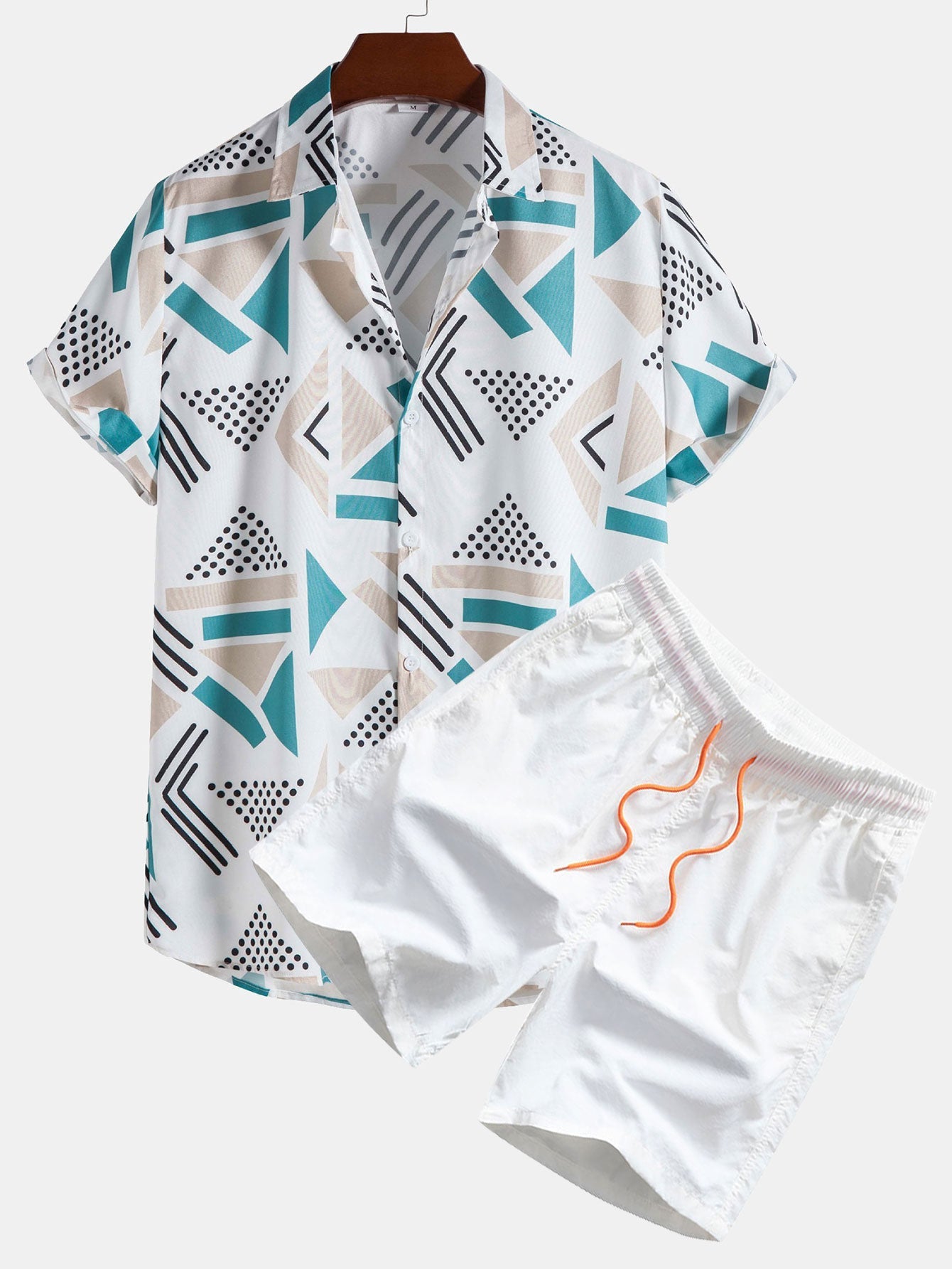 Shirt and Shorts Set - Two-Piece - Short Sleeve Shirt - Swim Shorts - Men's Summer Style