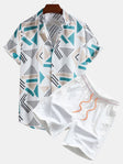 Shirt and Shorts Set - Two-Piece - Short Sleeve Shirt - Swim Shorts - Men's Summer Style