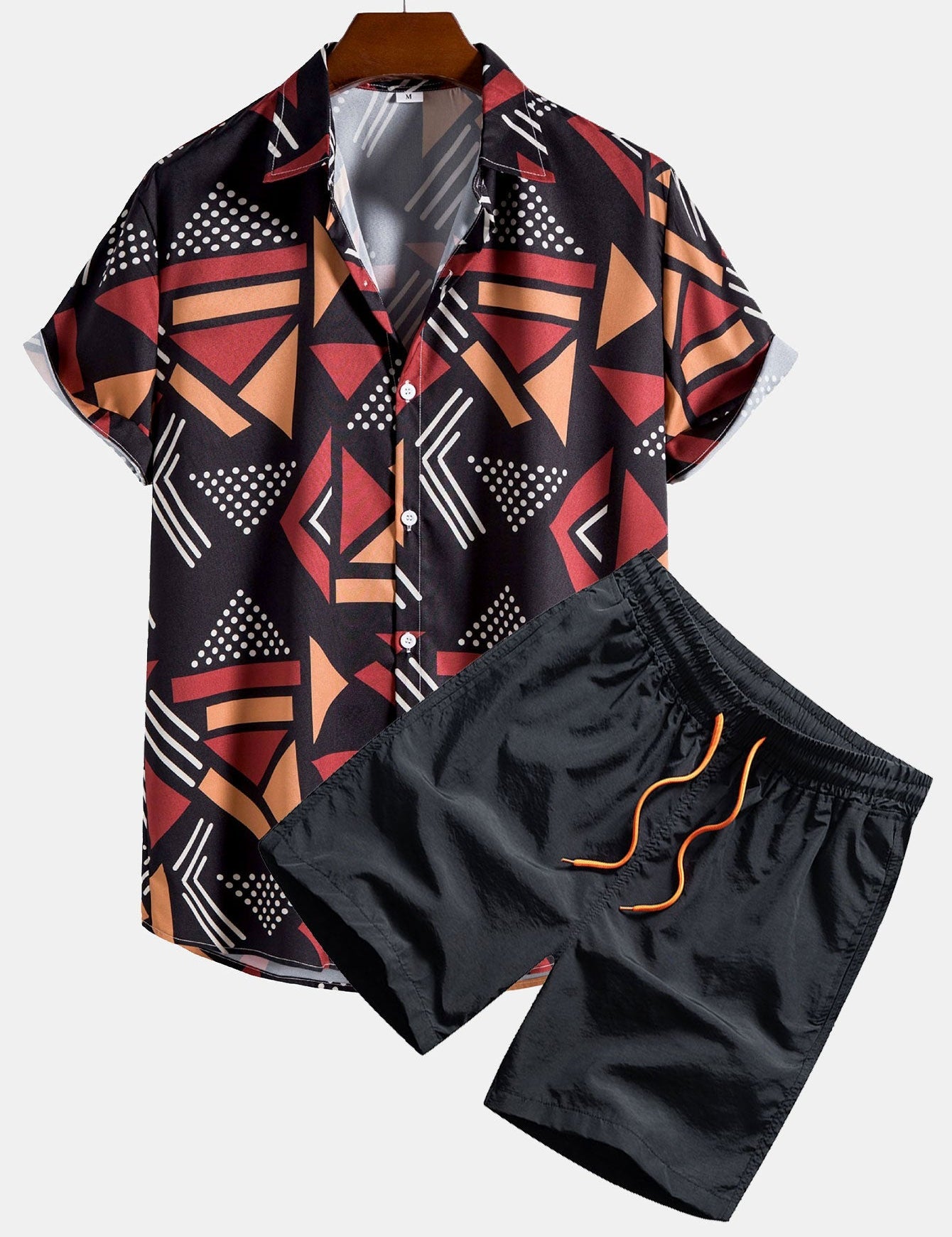 Shirt and Shorts Set - Two-Piece - Short Sleeve Shirt - Swim Shorts - Men's Summer Style