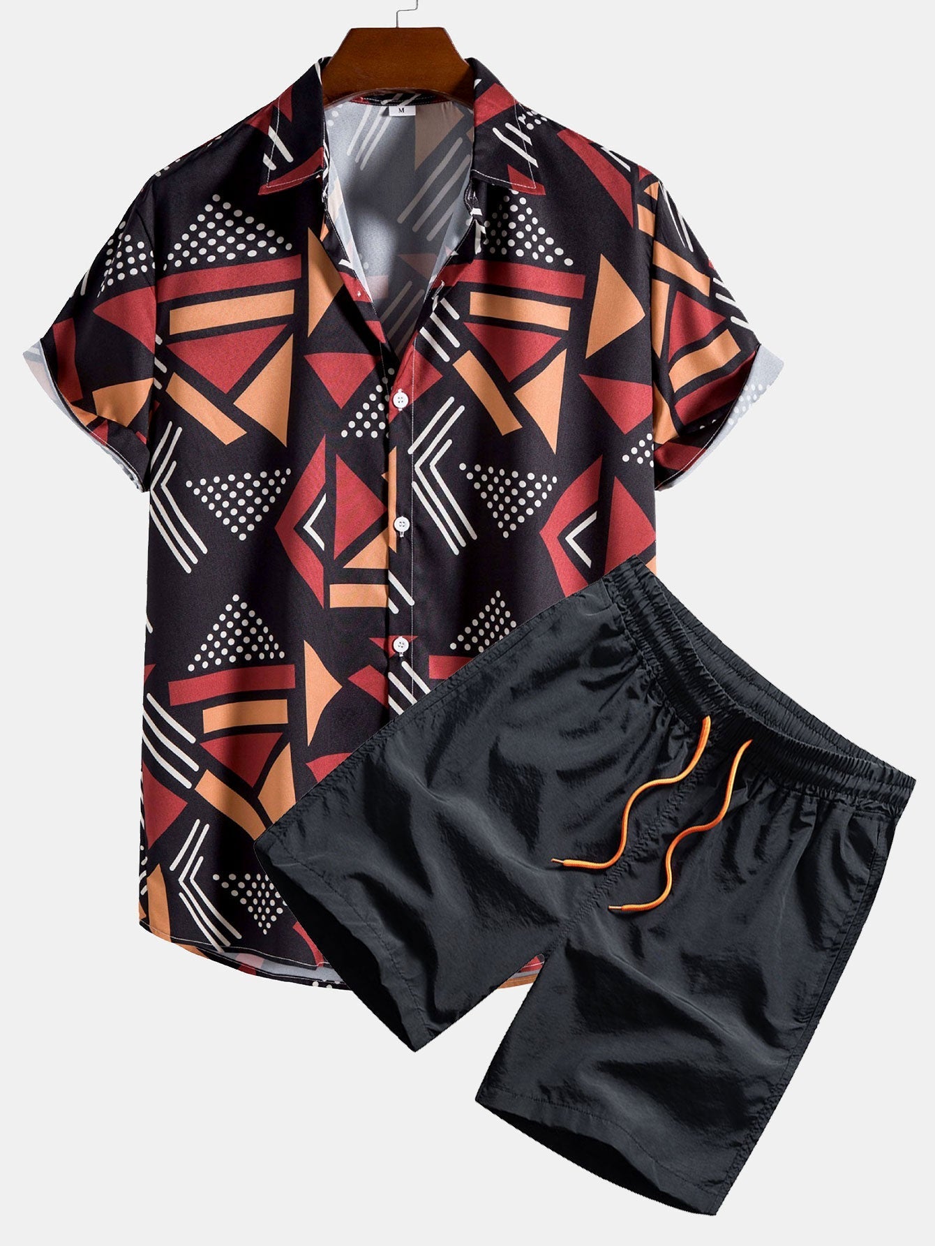 Shirt and Shorts Set - Two-Piece - Short Sleeve Shirt - Swim Shorts - Men's Summer Style