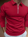 Long Sleeve Polo Shirt | Quarter Zip | Slim Fit | Half Zip Polo | Men's Jumper
