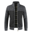 Quilted Jacket - Men's Zip-Up Knitted Quilted Cardigan
