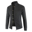 Quilted Jacket - Men's Zip-Up Knitted Quilted Cardigan