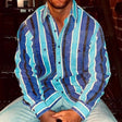 Striped Shirt | Long Sleeve | Vintage | Button-Up Shirt | Men's Shirts