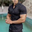 Short Sleeve Dress Shirt - Button-Up - Collared - Short Sleeve Shirt - Men's Shirts