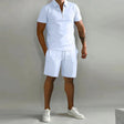 Shorts and Tshirt Set | Quarter Zip | Polo Shirt | Two-Piece Set | Men's Summer Clothes