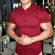 Short Sleeve Dress Shirt - Button-Up - Collared - Short Sleeve Shirt - Men's Shirts