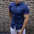 Short Sleeve Dress Shirt - Button-Up - Collared - Short Sleeve Shirt - Men's Shirts