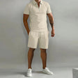 Shorts and Tshirt Set | Quarter Zip | Polo Shirt | Two-Piece Set | Men's Summer Clothes