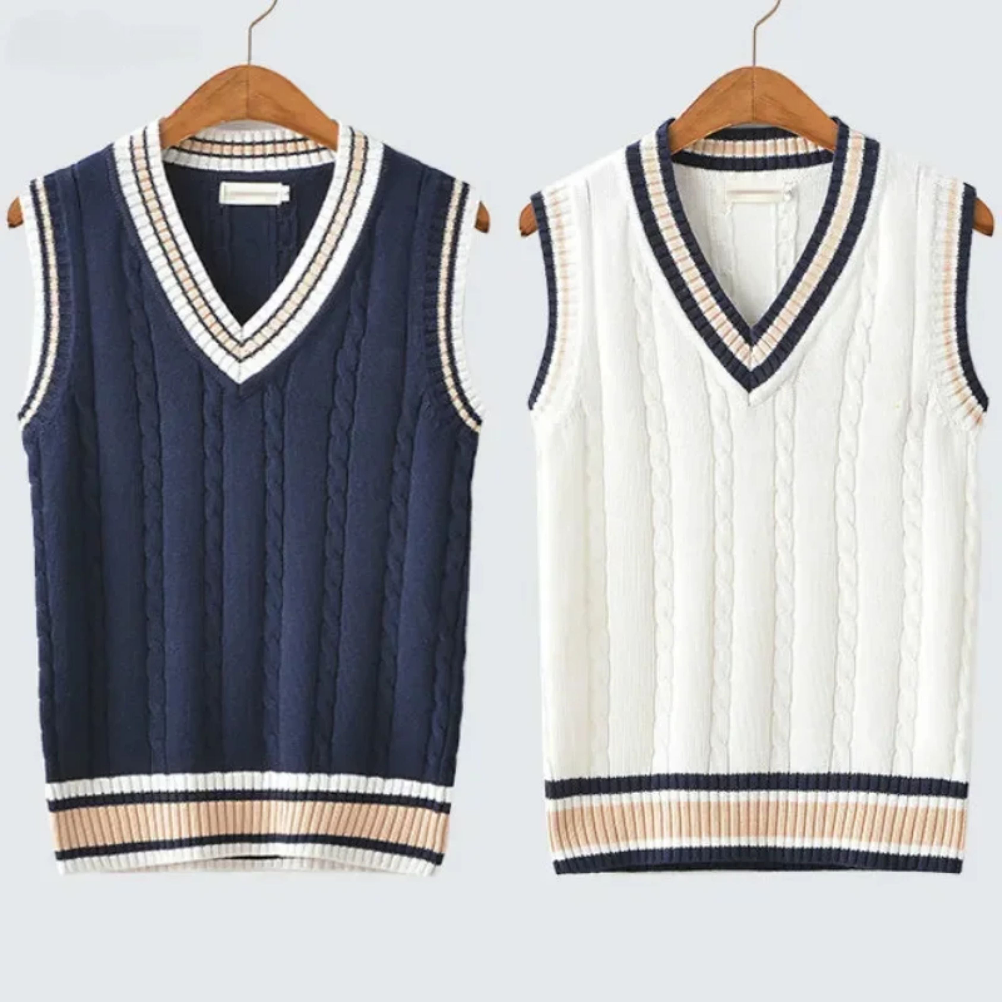 Sweater Vest - Men's Sleeveless V-Neck Pullover Knitted Vest
