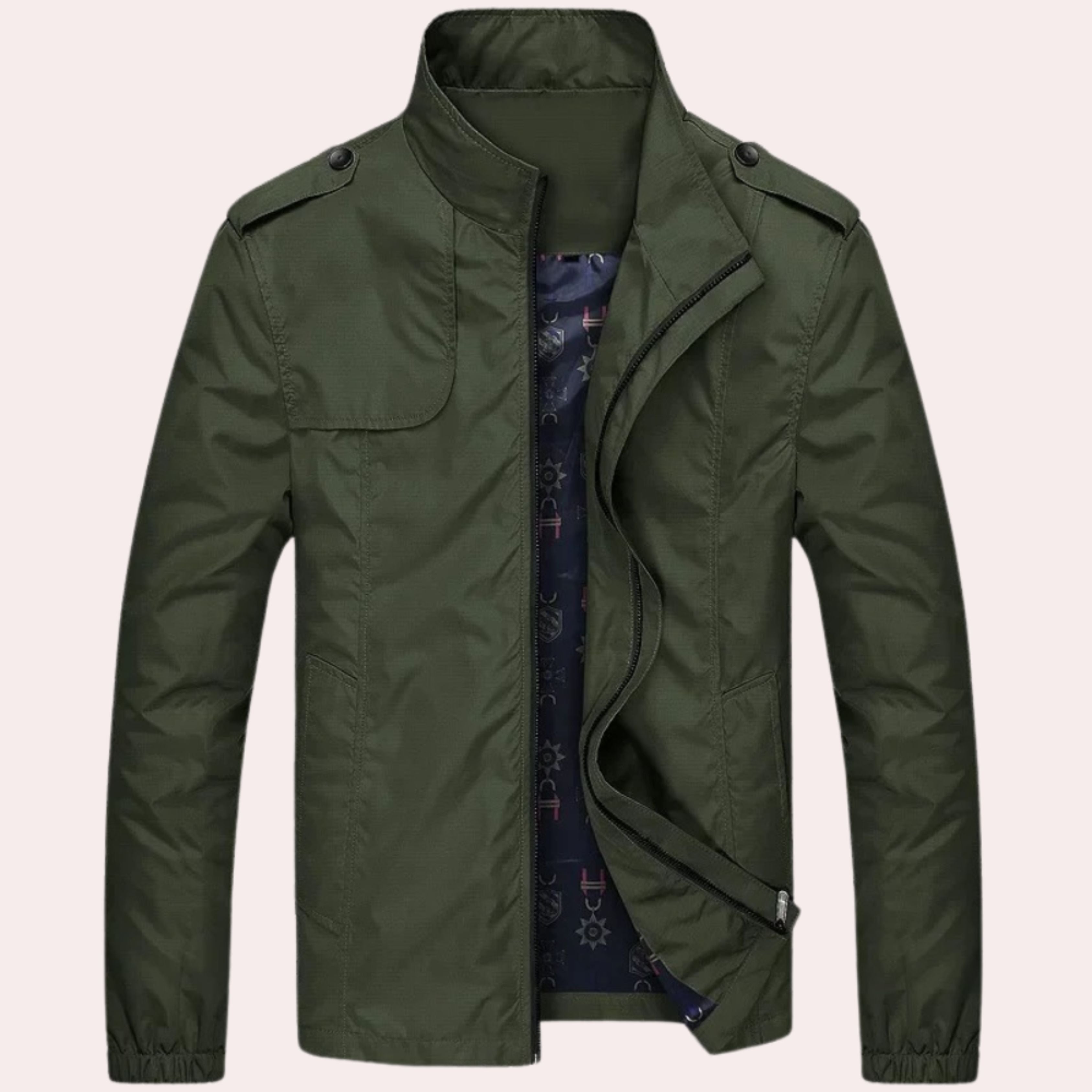 Windproof Jacket - Men's Casual Zip-Up Short Trench Jacket