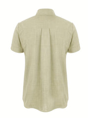 Short Sleeve Shirt - Men's Lightweight Collared Button-Up Shirt
