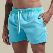 Swim Shorts - Elastic Waist - Quick Dry - Guys Swim Trunks - Men's Swimwear