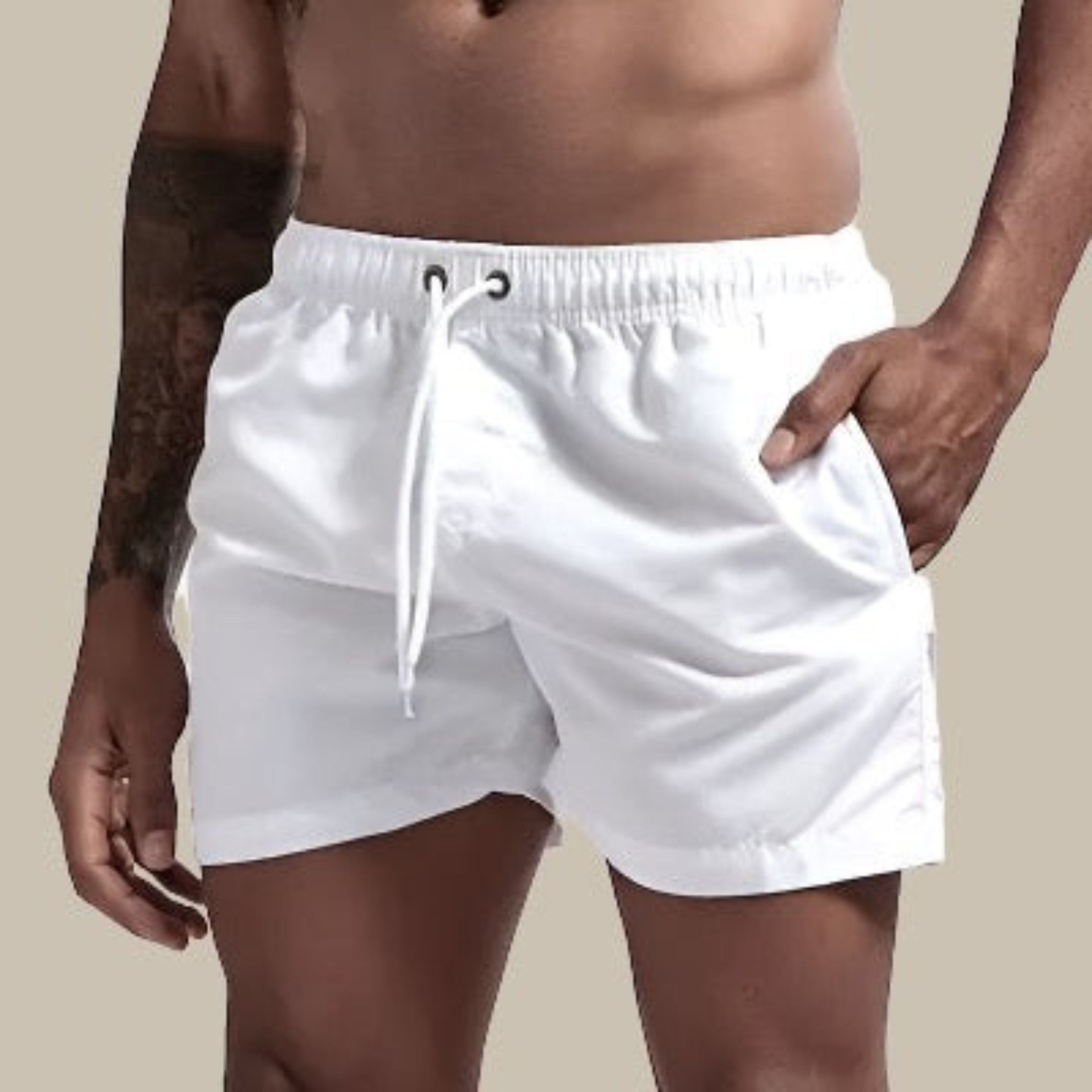Swim Shorts - Elastic Waist - Quick Dry - Guys Swim Trunks - Men's Swimwear