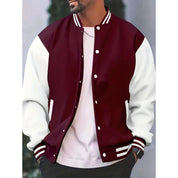 Varsity Jacket - Men's Casual Button-Up Baseball Bomber jacket