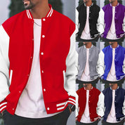 Varsity Jacket - Men's Casual Button-Up Baseball Bomber jacket