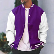 Varsity Jacket - Men's Casual Button-Up Baseball Bomber jacket