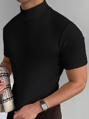 High Neck T-Shirt | Short Sleeve | Turtleneck | Men's T-Shirt | Men's Clothing