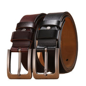 Leather Belt - Men's Brown and Black Dress Buckle Belt