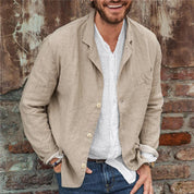 Linen Blazer - Casual - Single Breasted - Linen Jacket - Men's Blazer