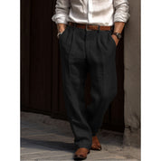 Linen Pants - Relaxed Fit - Summer - Pleated Trousers - Men's Trousers