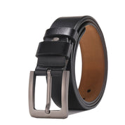 Leather Belt - Men's Brown and Black Dress Buckle Belt