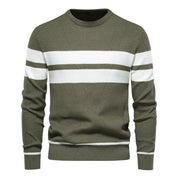 Men's Jumper - Round Neck - Striped - Knitted Sweater - Men's Clothing