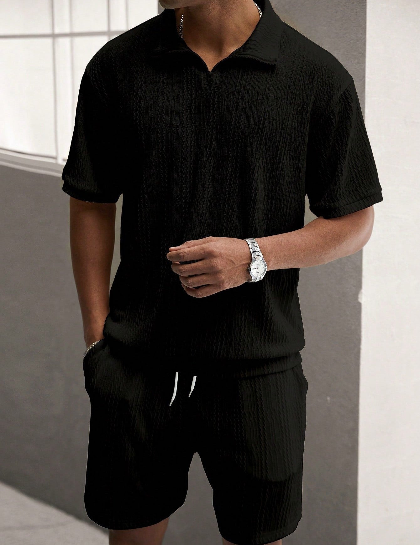 Shirt & Shorts Set - Men's Short Sleeve Two-Piece Set for Summer