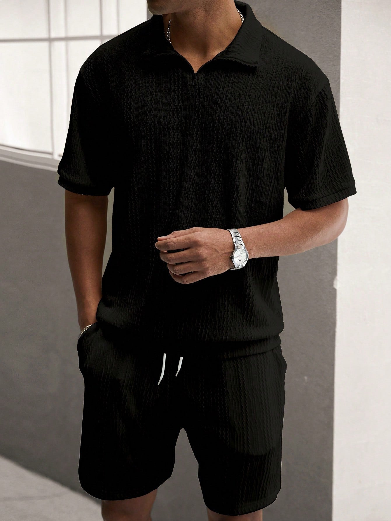 Shirt & Shorts Set - Men's Short Sleeve Two-Piece Set for Summer