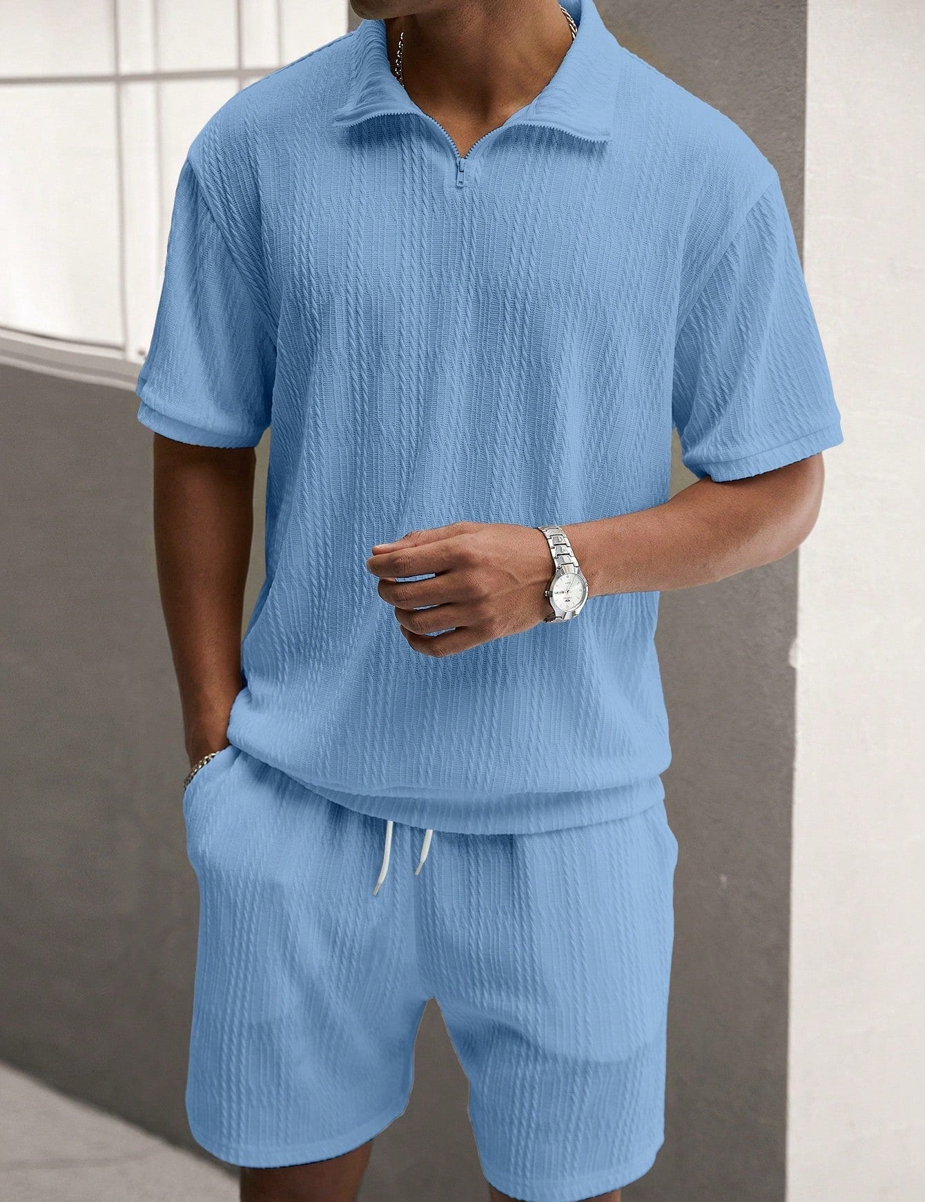 Shirt & Shorts Set - Men's Short Sleeve Two-Piece Set for Summer