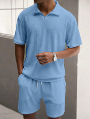 Shirt & Shorts Set - Men's Short Sleeve Two-Piece Set for Summer