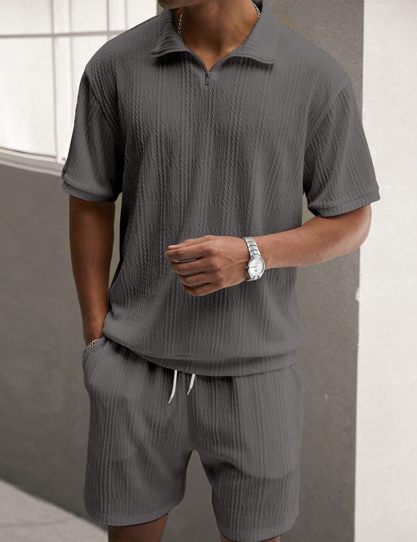 Shirt & Shorts Set - Men's Short Sleeve Two-Piece Set for Summer