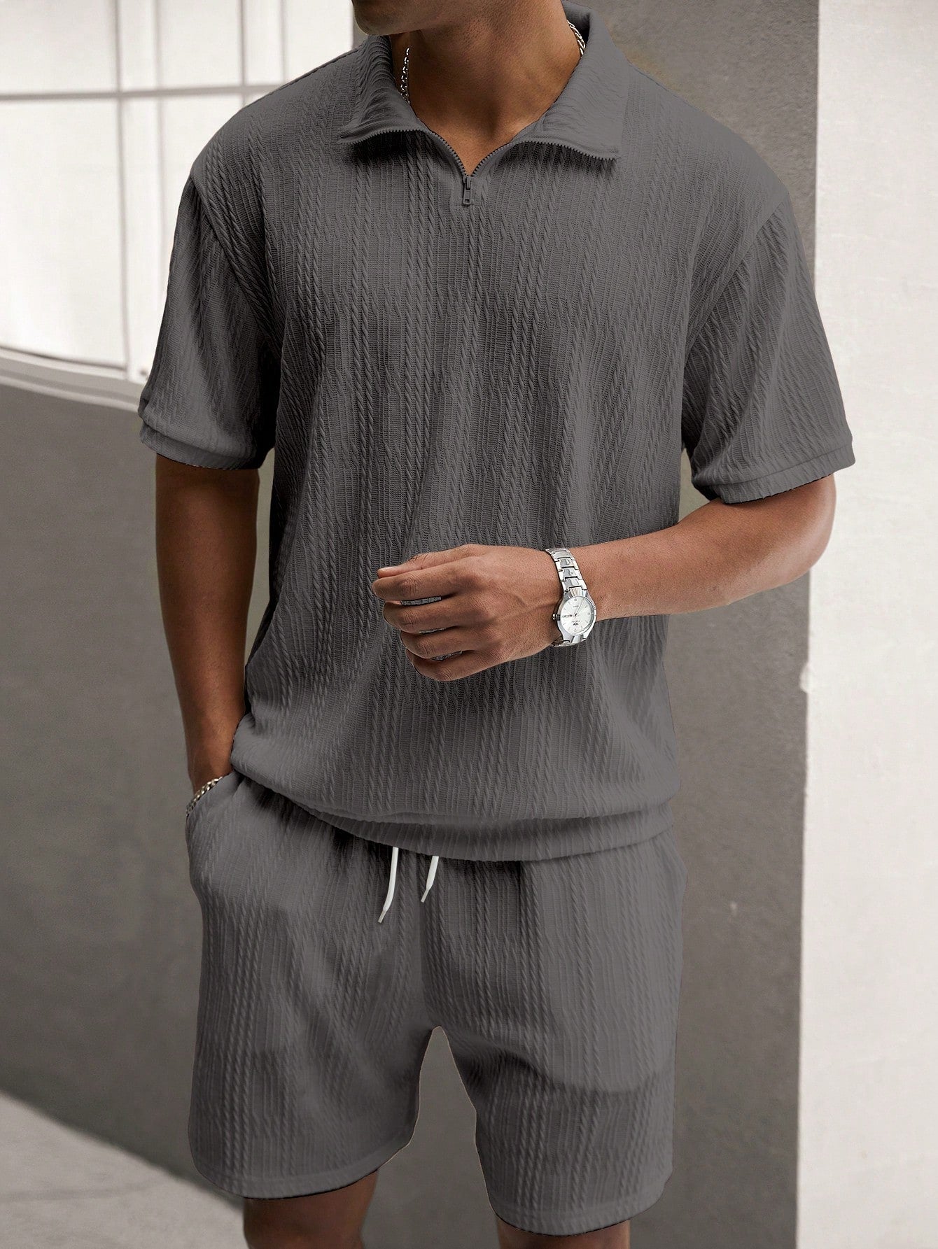 Shirt & Shorts Set - Men's Short Sleeve Two-Piece Set for Summer