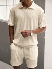 Shirt & Shorts Set - Men's Short Sleeve Two-Piece Set for Summer