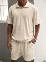 Shirt & Shorts Set - Men's Short Sleeve Two-Piece Set for Summer