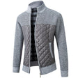 Quilted Jacket - Men's Zip-Up Knitted Quilted Cardigan